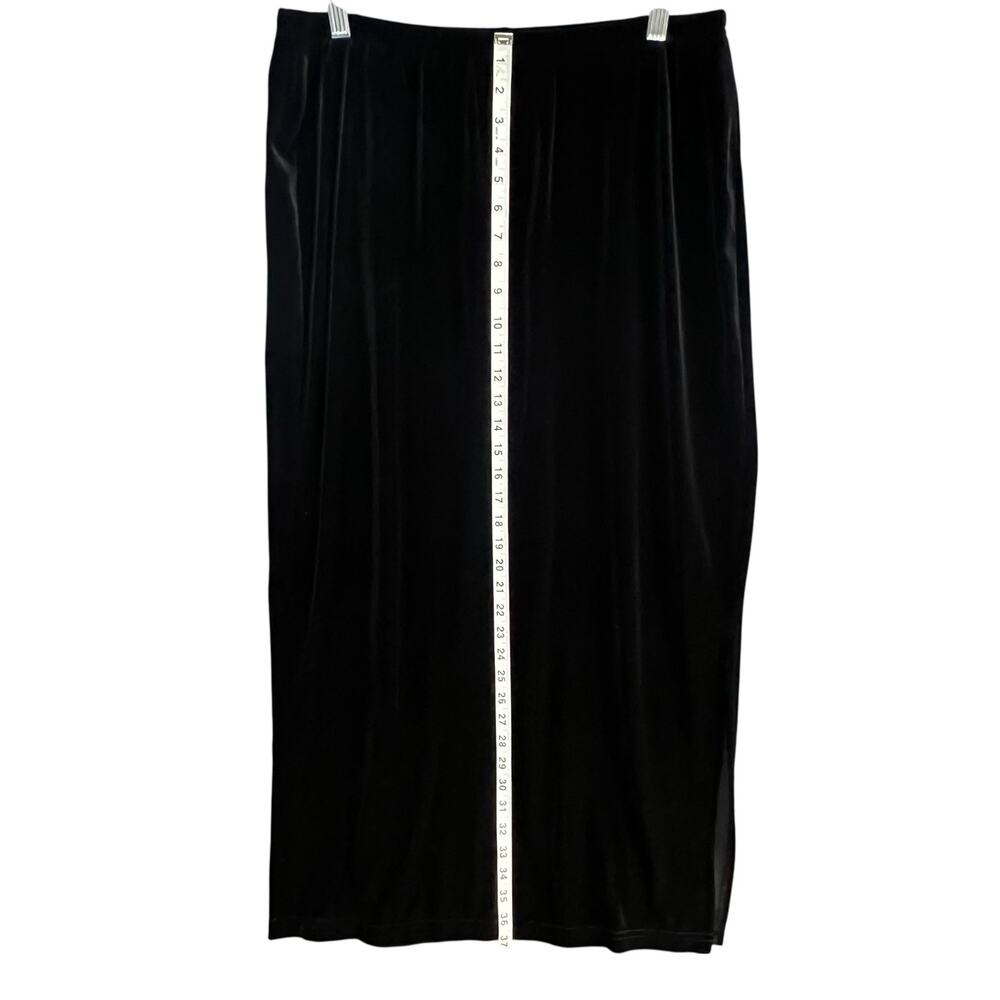 Vintage Clio Velvet Midi Skirt‎ M Black Side Slit Dark Academia Whimsygoth USA - Picture 10 of 15